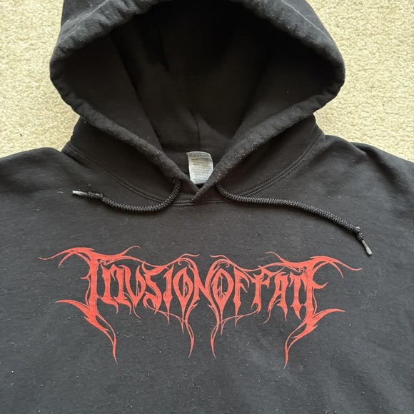 Illusion Of Fate Hoodie Sweatshirt XL Black Black Metal Death Metalcore Goth - Picture 3 of 9